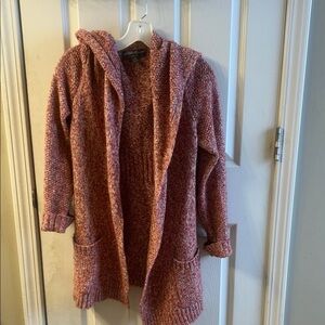 Eddie Bauer Women's Pink Hooded Cardigan